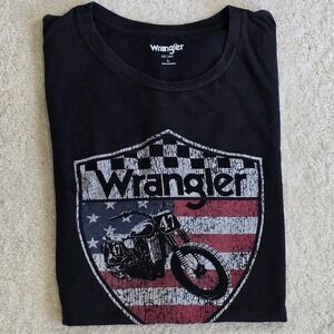 Wrangler‎ Motorcycle Shield Graphic T-Shirt Black Men's Large